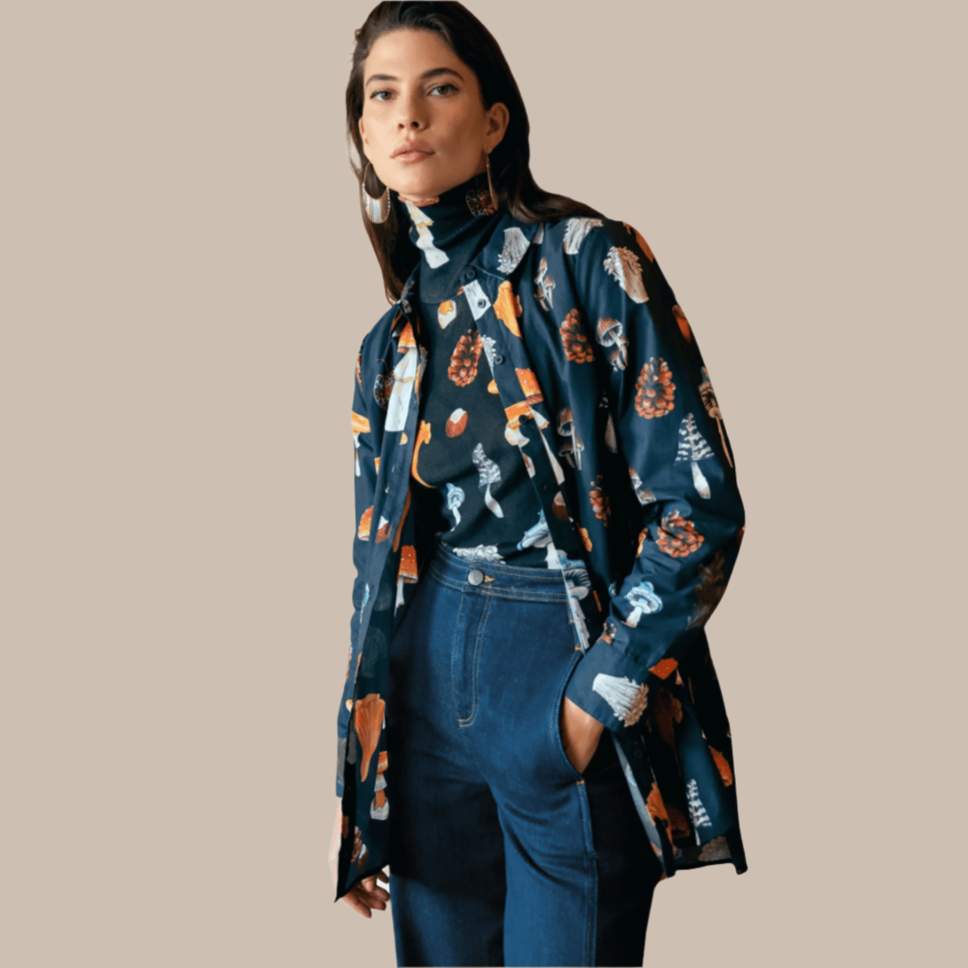 Elk The Label Allem Shirt Mushroom Print
