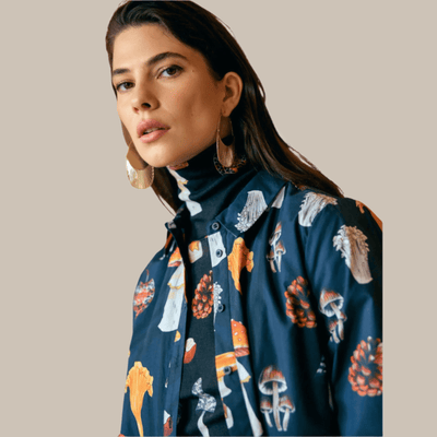 Elk The Label Allem Shirt Mushroom Print