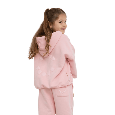 Tiny Trove Sporty Puff Print Hoodie Set Pink/Light Pink