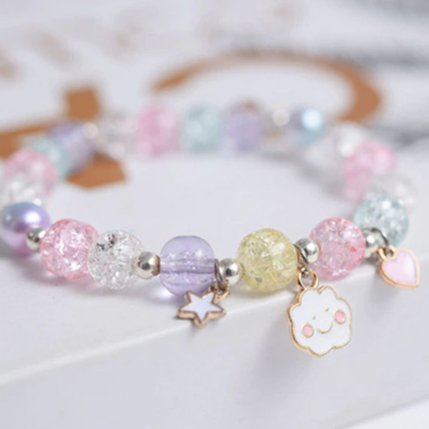 Girls Beaded Bracelet With Charm