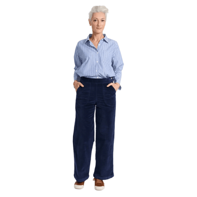 Olga De Polga Peggy Paris Navy Long Pants in Soft Velvet
