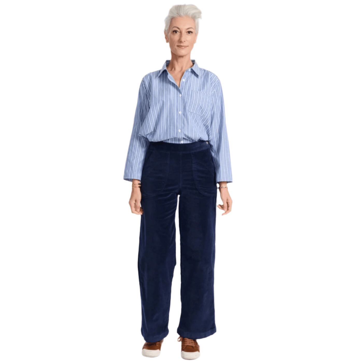 Olga De Polga Peggy Paris Navy Long Pants in Soft Velvet