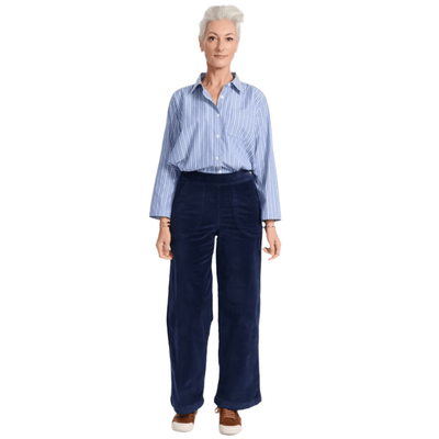 Olga De Polga Peggy Paris Navy Long Pants in Soft Velvet