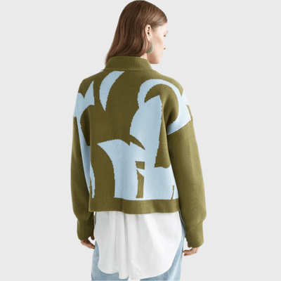 Elk The Label Leben Sweater Washer Blue/Artichoke