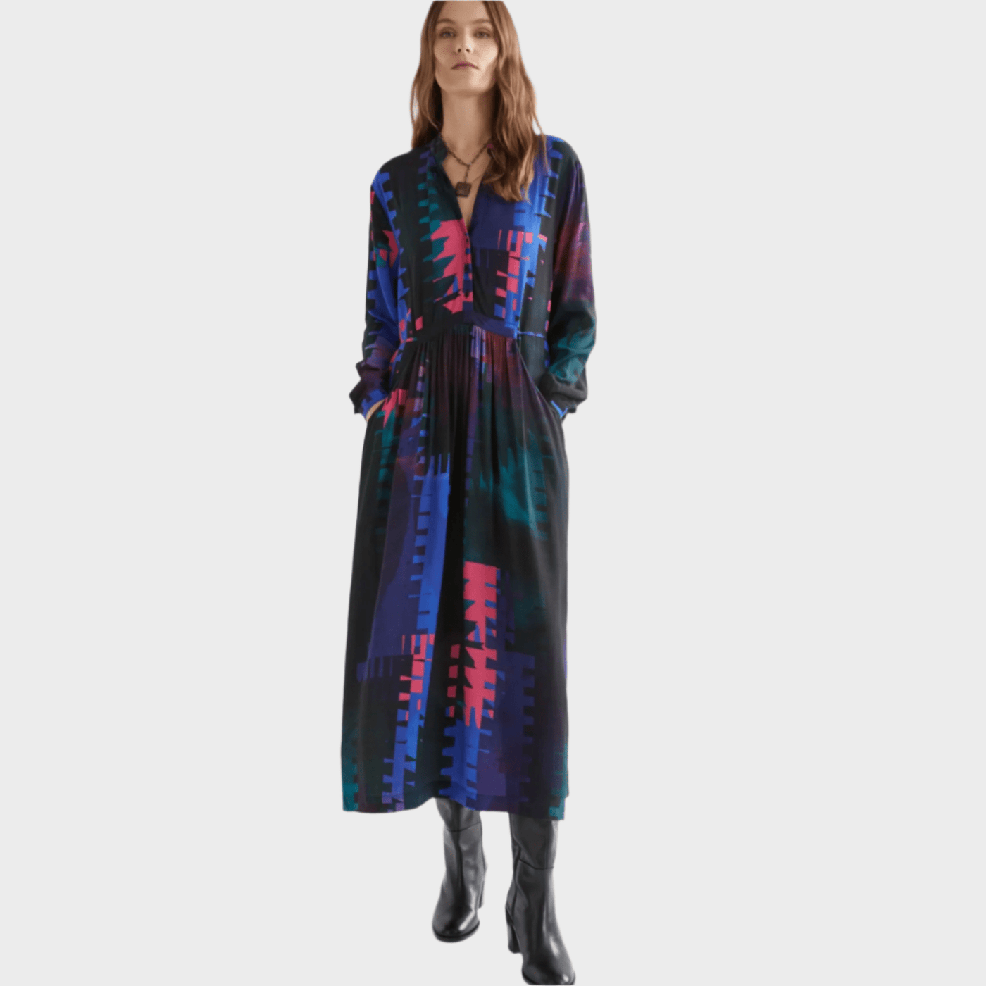 Elk the Label Terrase Dress Loom Print