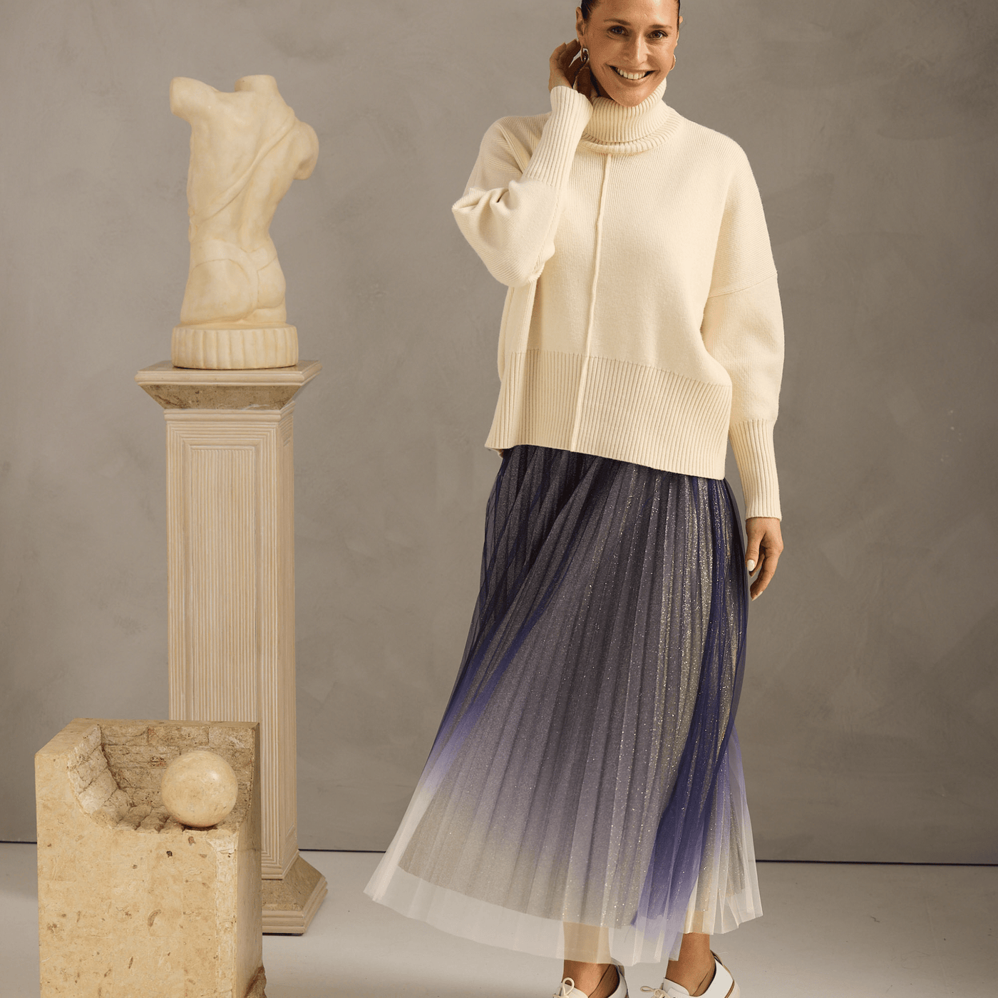 Brave and True West End Skirt Navy Ombre