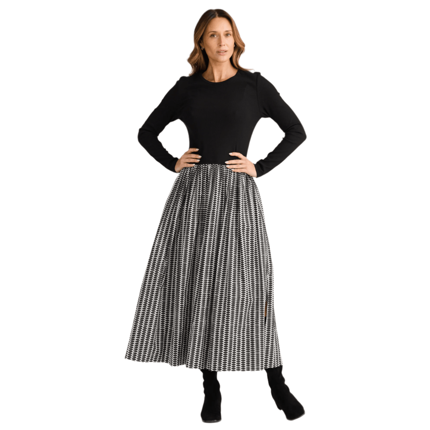 Brave and True Daphne Long Sleeve Dress Cascade