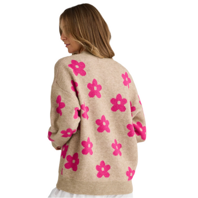 Holiday Maui Knit Hot Pink Floral