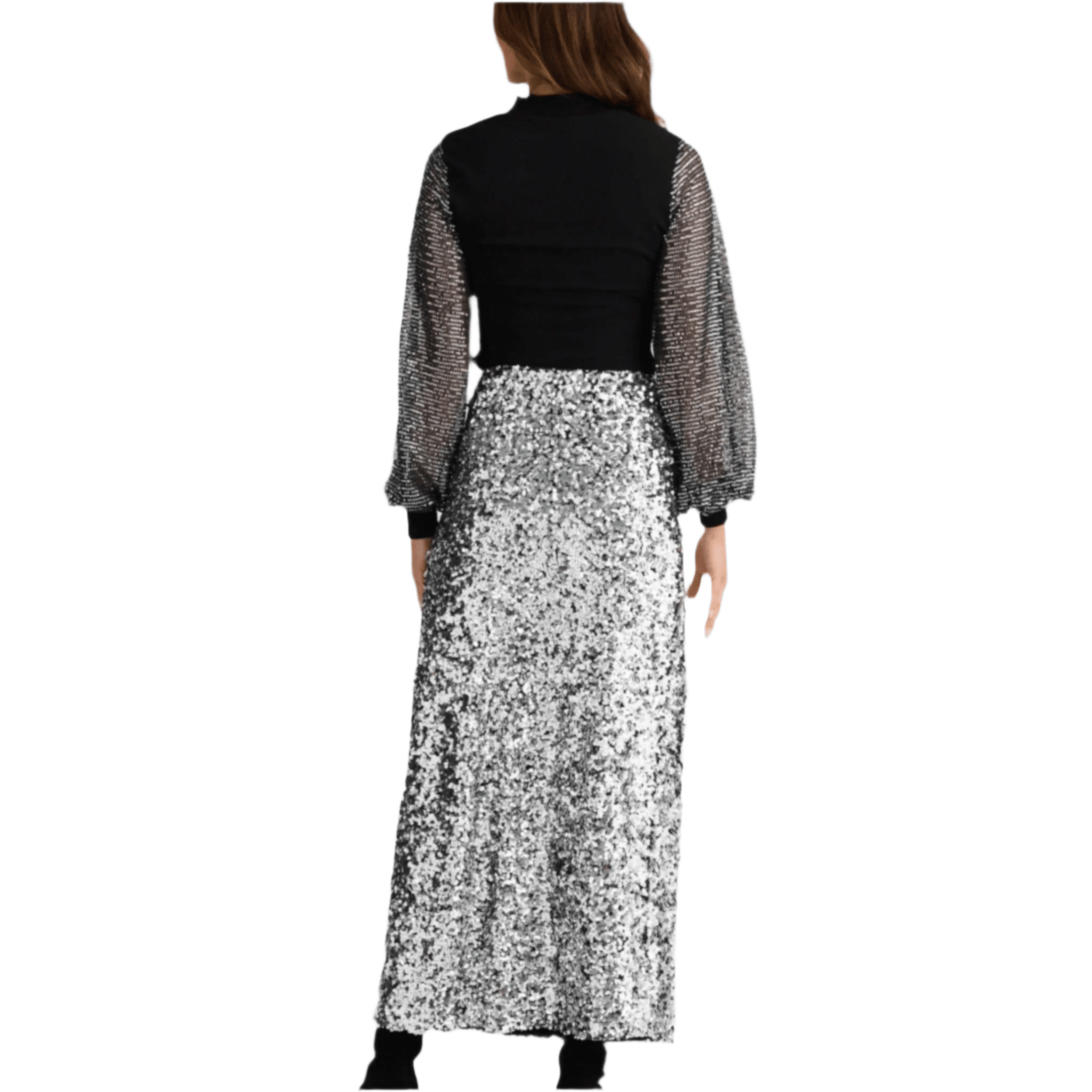 Brave and True Paris Skirt Silver Sequin