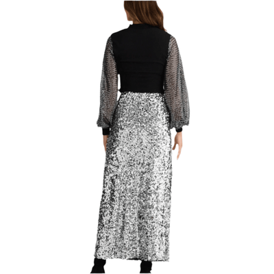 Brave and True Paris Skirt Silver Sequin