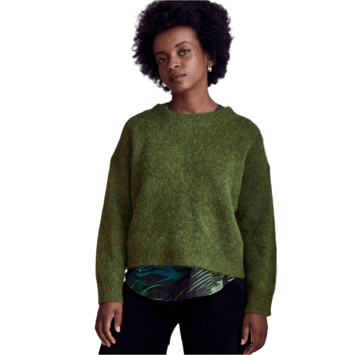 Olga De Polga Aspen Knit Sweater Moss In Alpaca