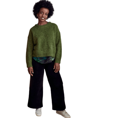 Olga De Polga Aspen Knit Sweater Moss In Alpaca
