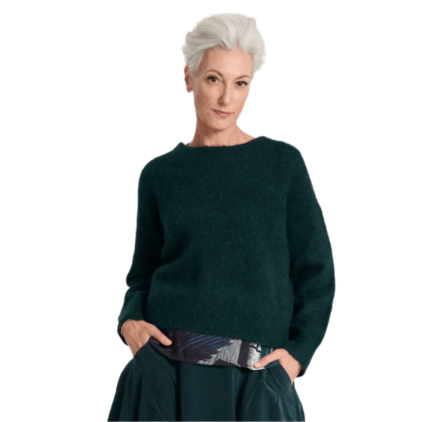 Olga De Polga Aspen Knit Sweater Teal in Alpaca