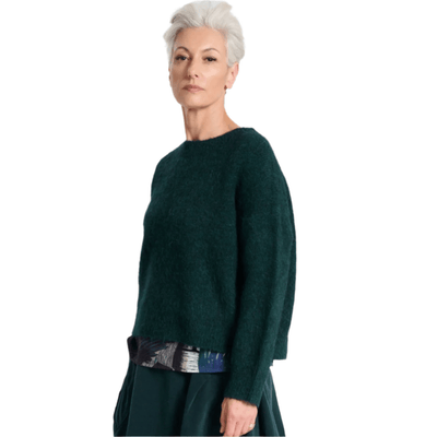 Olga De Polga Aspen Knit Sweater Teal in Alpaca