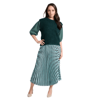 Olga De Polga Aspen Knit Vest Teal in Alpaca