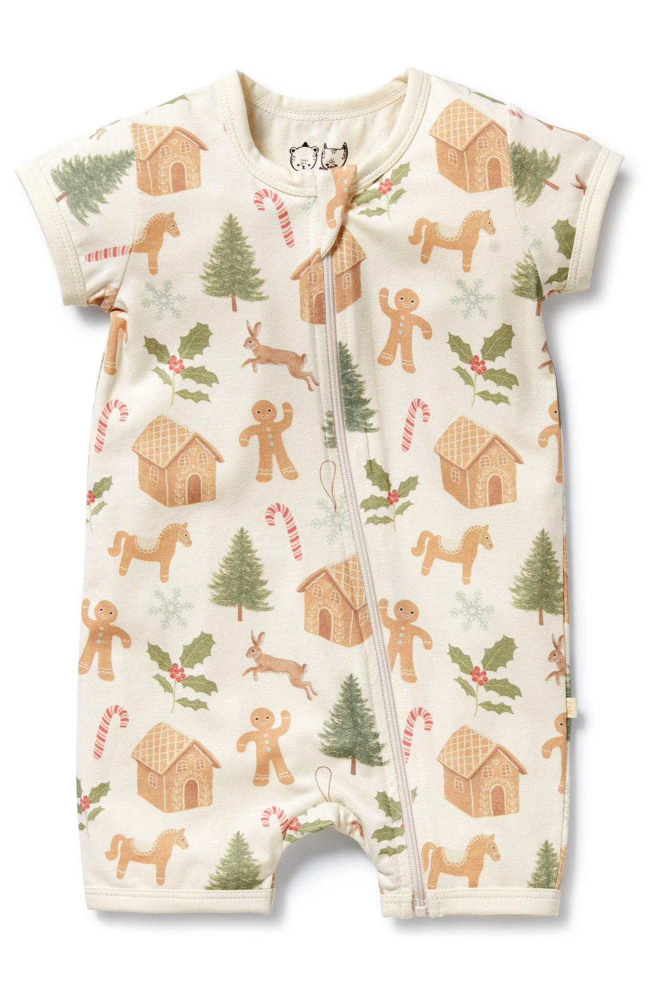 Wilson and Frenchy Holly Jolly Magic Organic Boyleg Zipsuit
