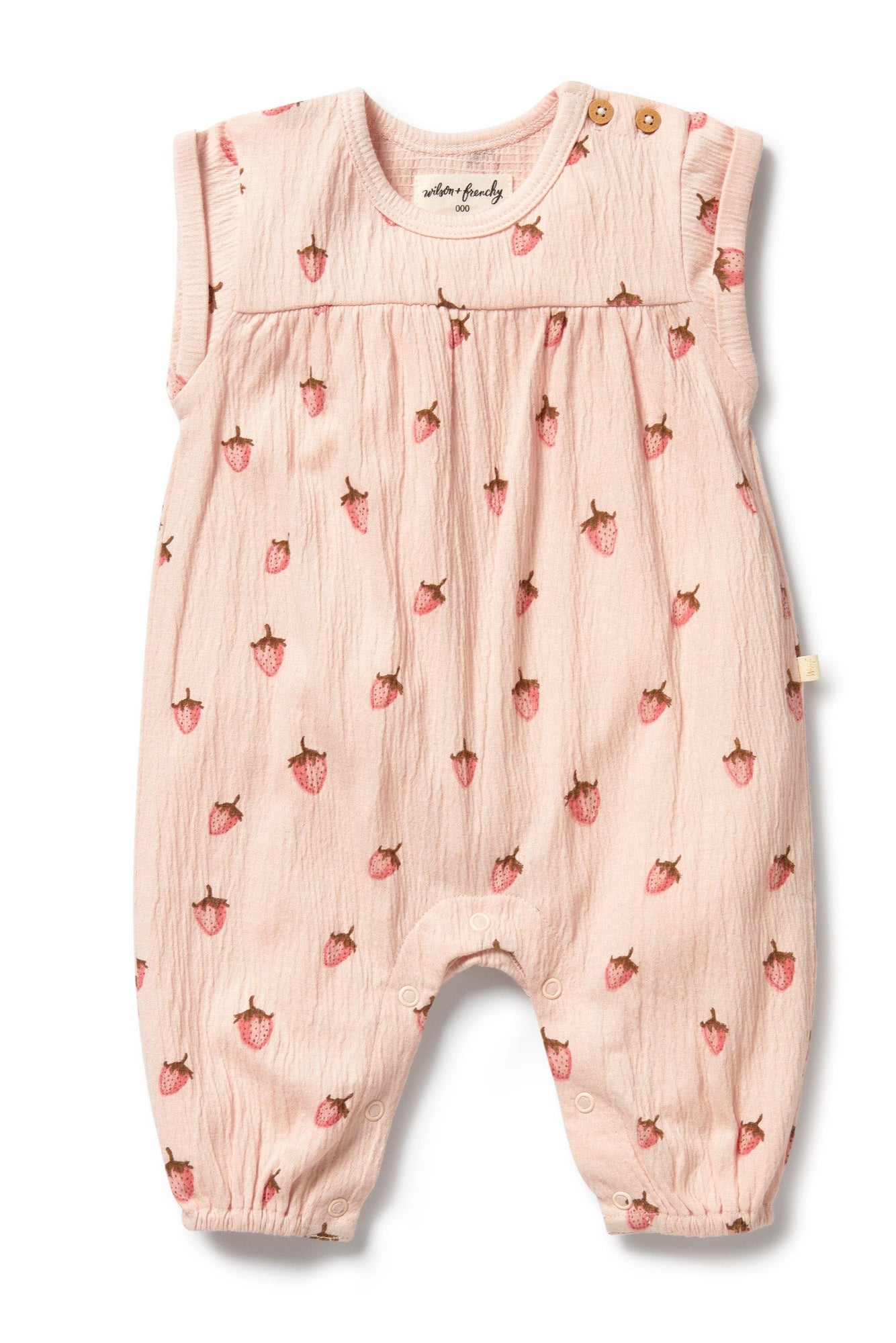 Wilson and Frenchy Strawberry Kisses Organic Growsuit