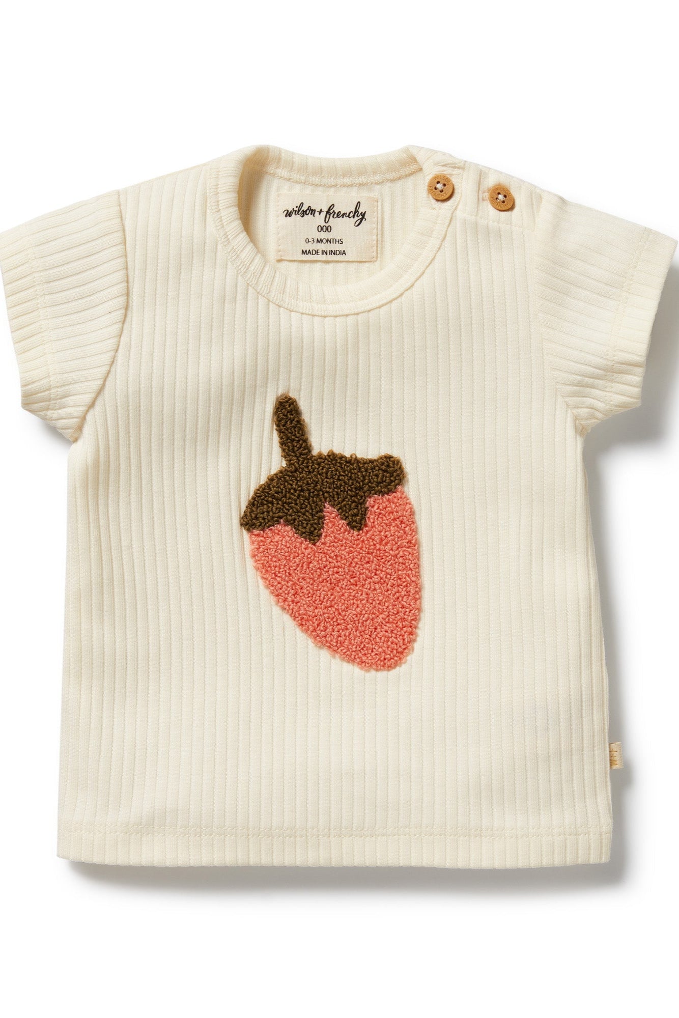 Wilson and Frenchy Strawberry Kisses Embroided Organic Tee