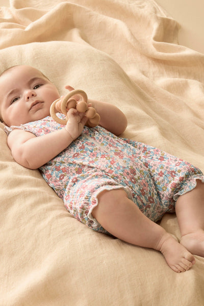 Wilson and Frenchy Summer Bloom Organic Ruffle Zipsuit