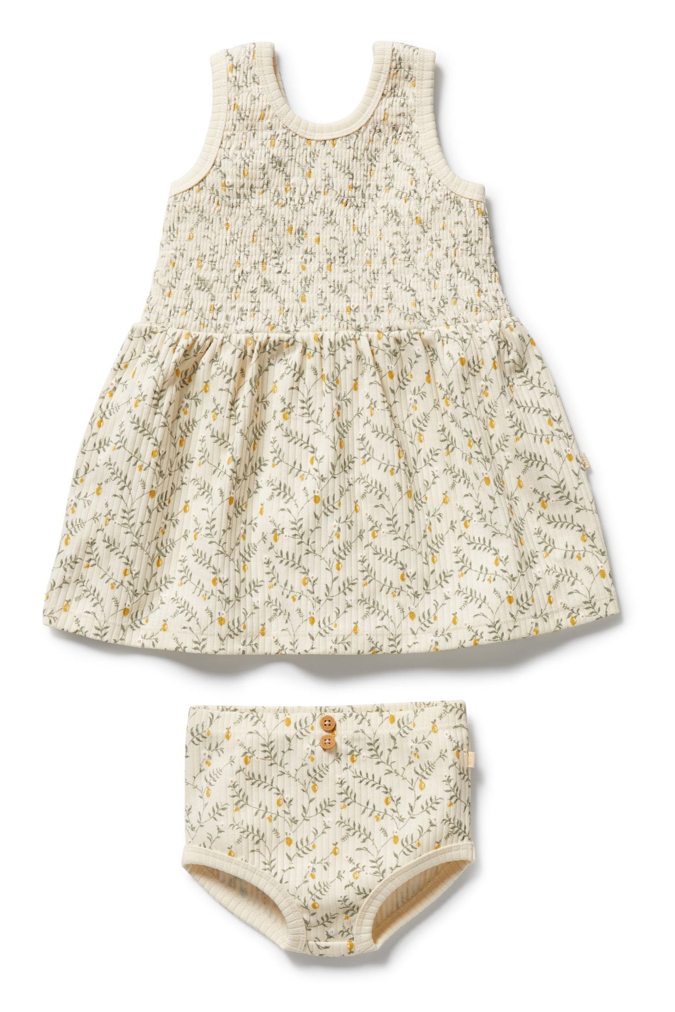 Wilson and Frenchy Lemon Leaf Organic Dress Set