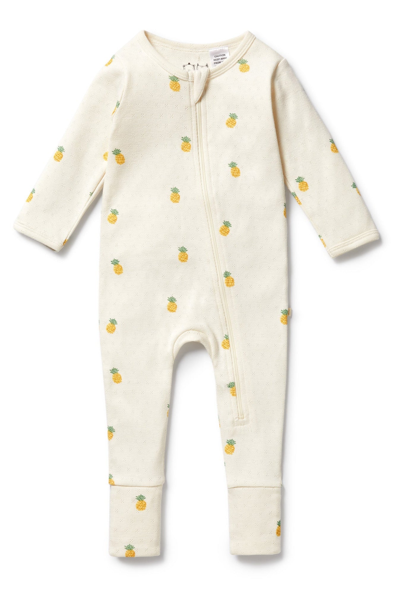 Wilson and Frenchy Piney Pals Organic Pointelle Zipsuit with Feet