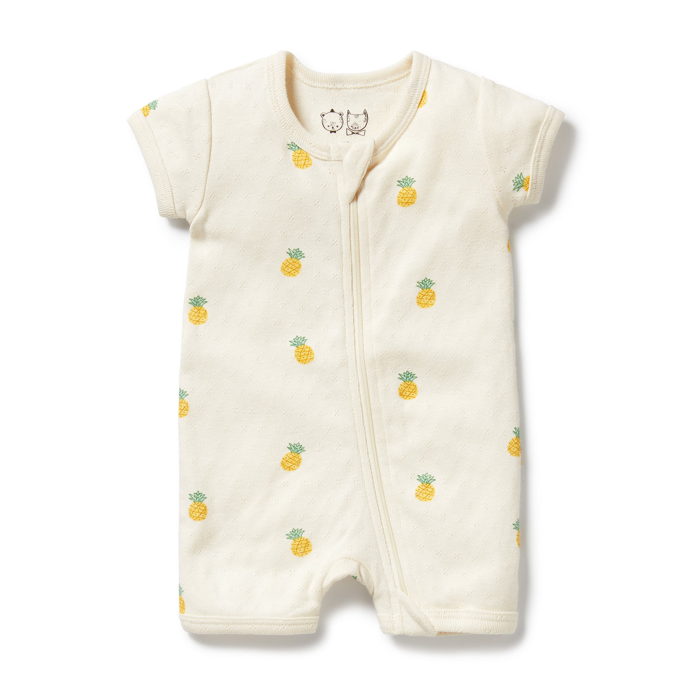 Wilson and Frenchy Piney Pals Organic Pointelle Boyleg Zipsuit