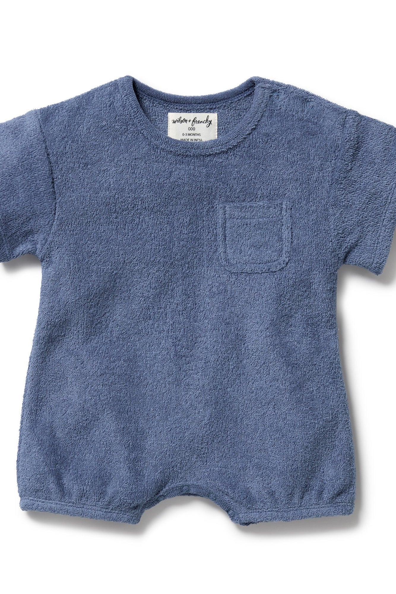 Wilson and Frenchy Deep Blue Organic Terry Growsuit