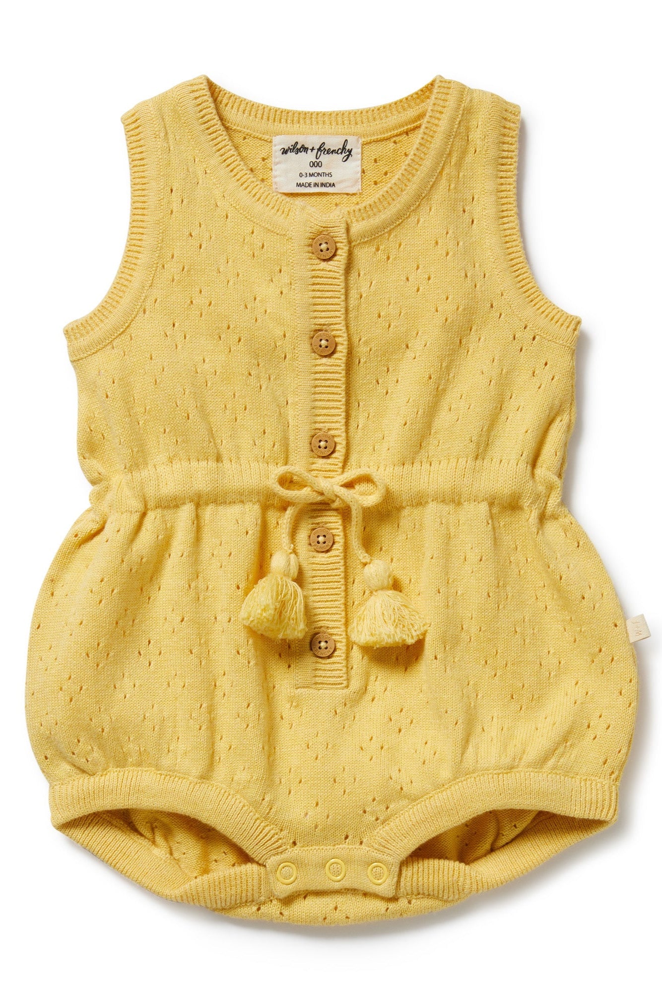 Wilson and Frenchy Sunny Sorbet Organic Knitted Tie Bodysuit