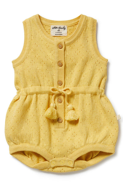 Wilson and Frenchy Sunny Sorbet Organic Knitted Tie Bodysuit