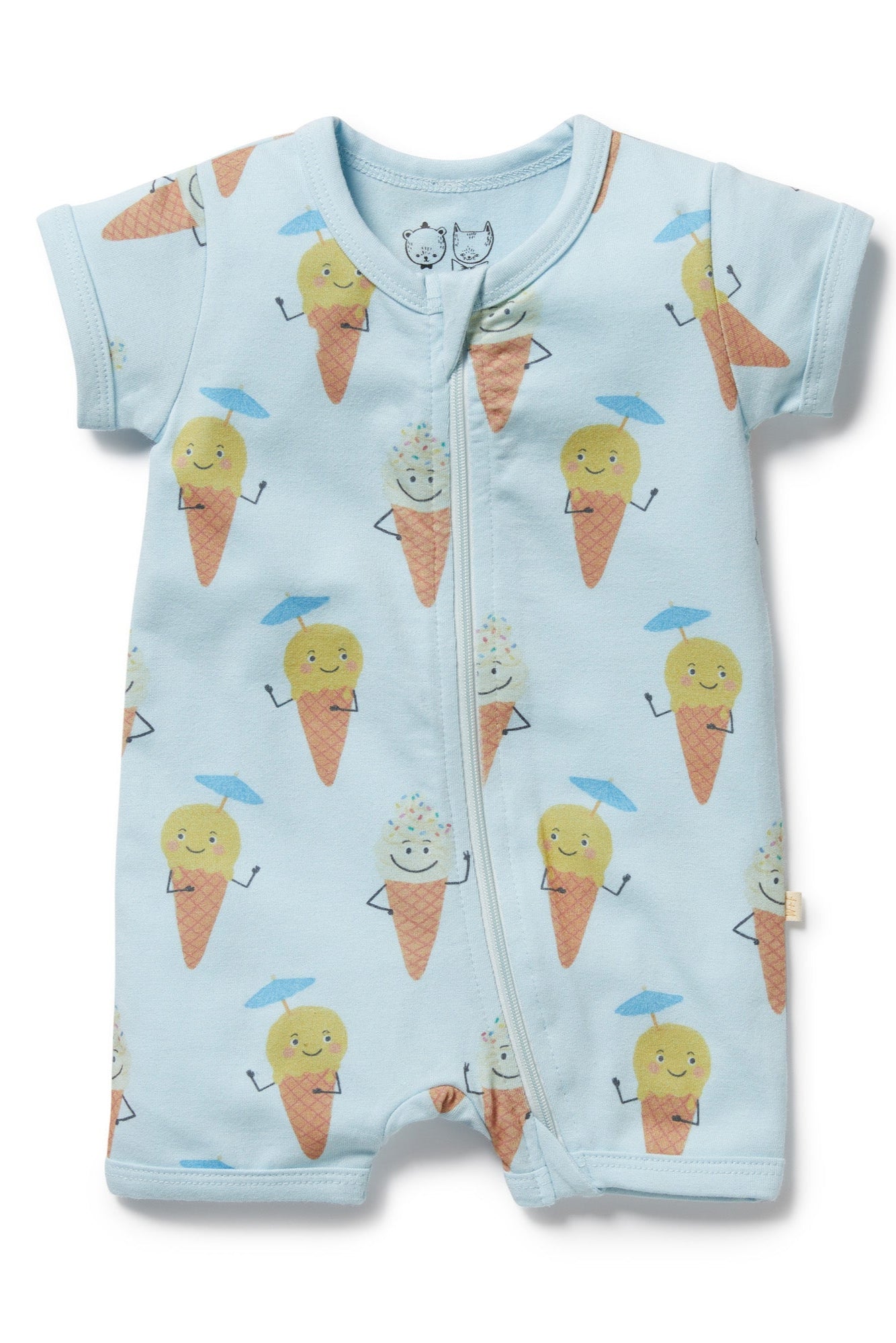 Wilson and Frenchy Frosty Friends Organic Boyleg Zipsuit