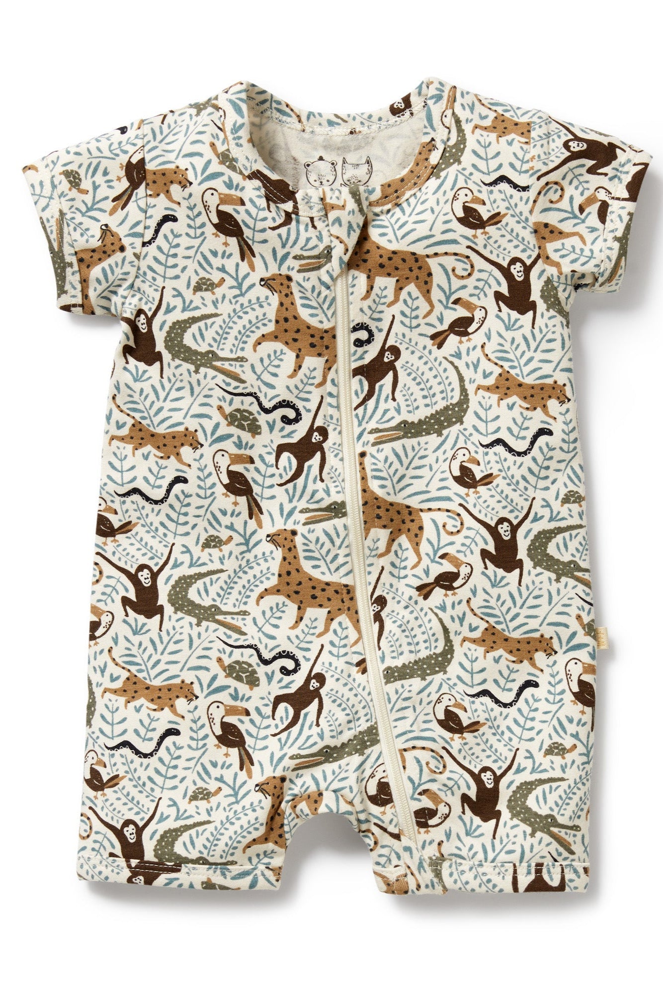 Wilson and Frenchy Mini Jungle Organic Boyleg Zipsuit