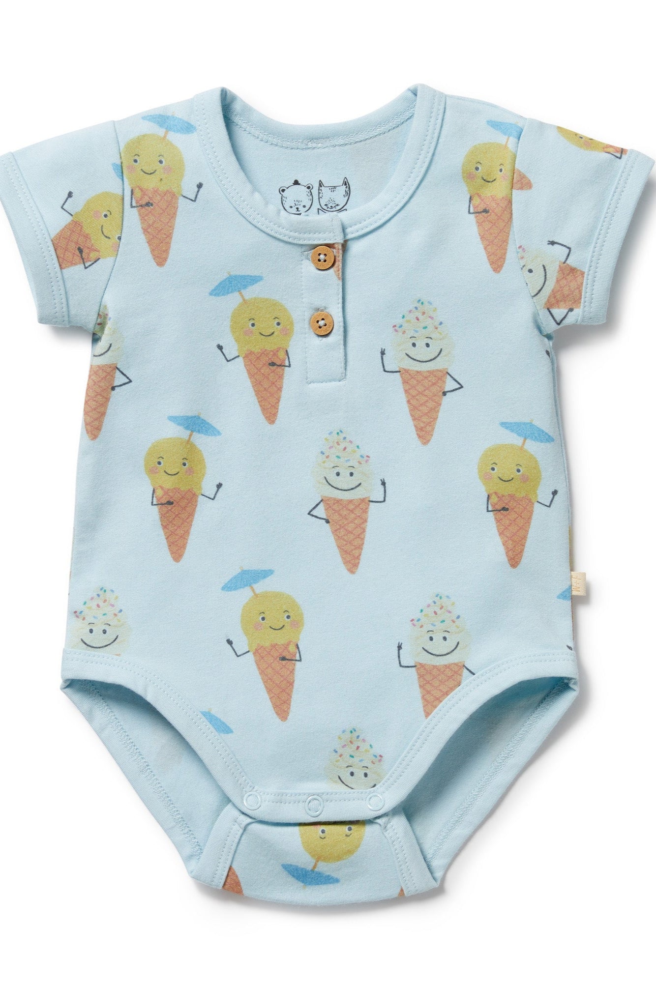 Wilson and Frenchy Frosty Friends Organic Henley Bodysuit