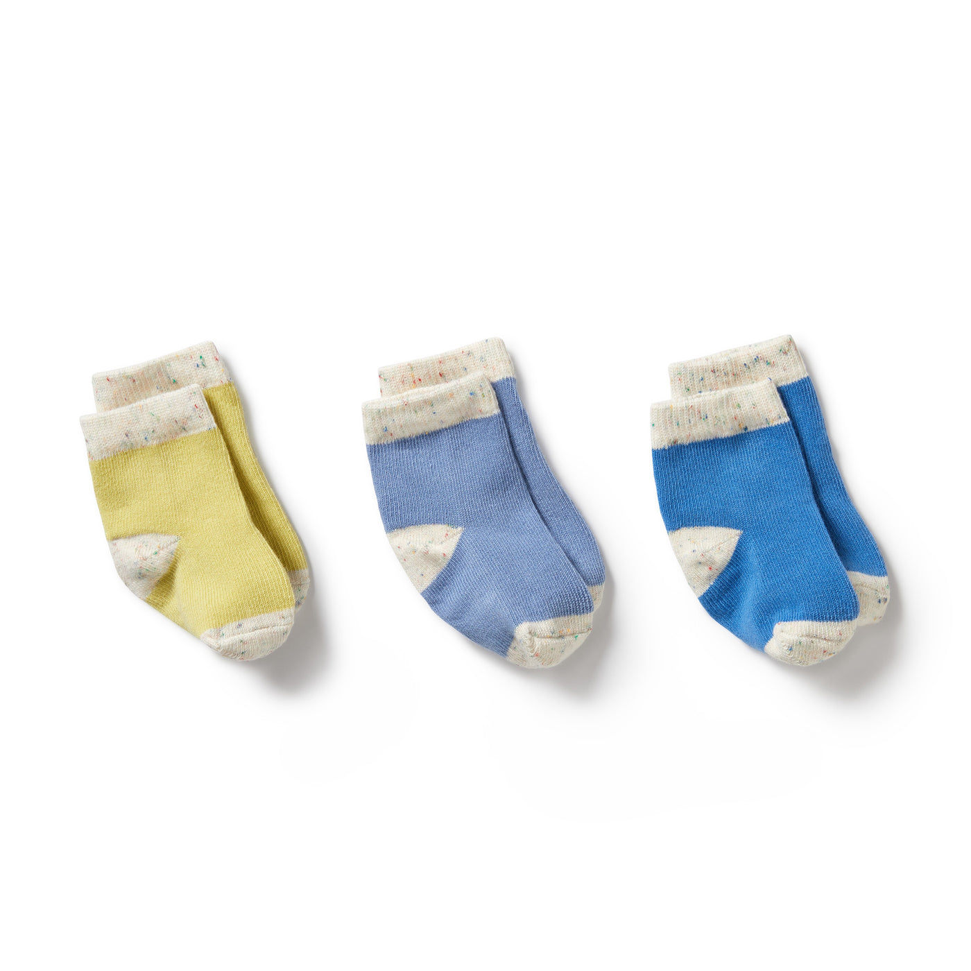 Wilson and Frenchy Organic 3 Pack Baby Socks - Endive, Bluebell, Blue