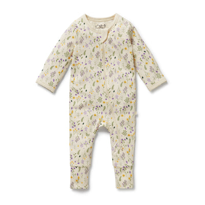 Wilson and Frenchy Bella Floral Organic Zipsuit with Feet