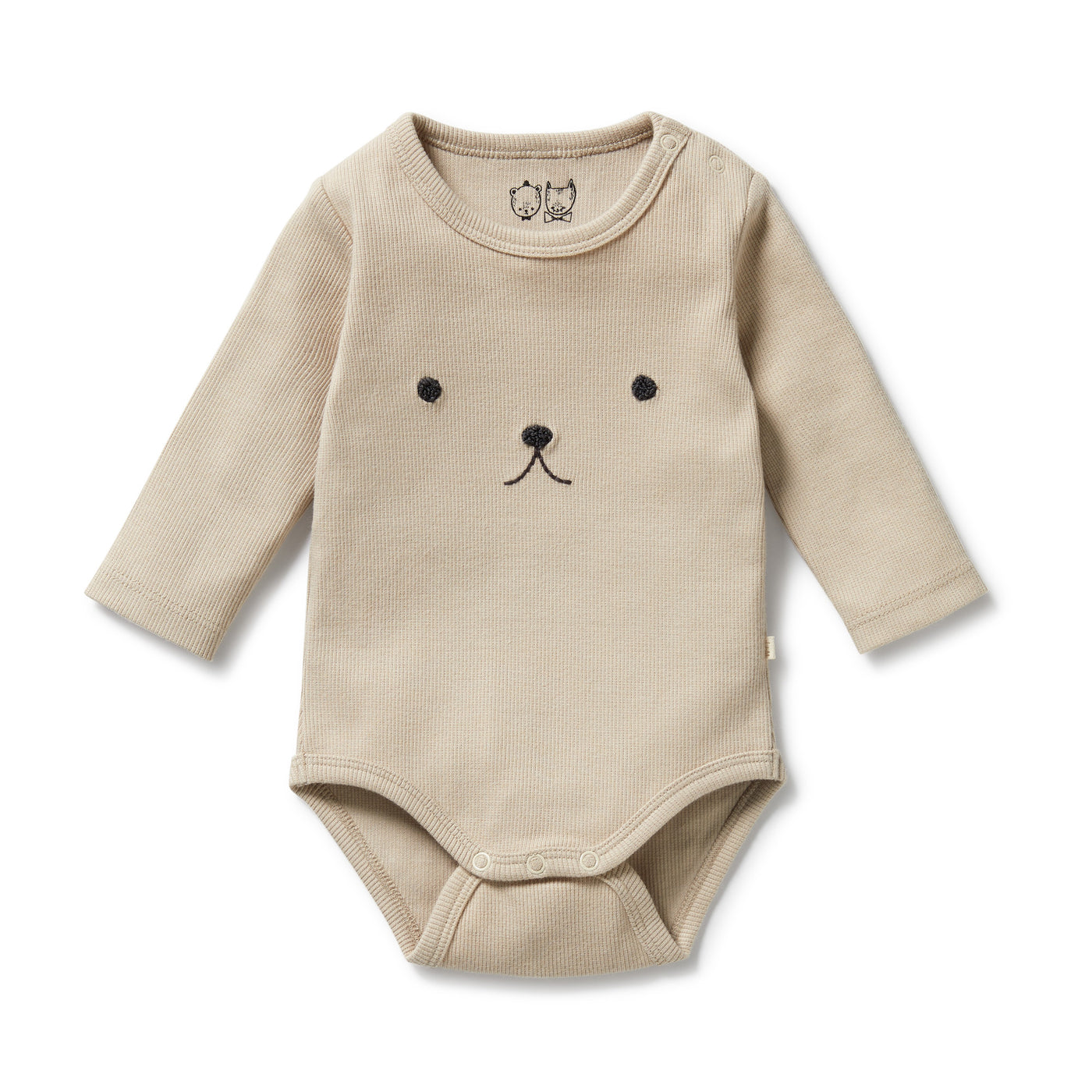 Wilson and Frenchy Biscuit Organic Rib Long Sleeved Bodysuit