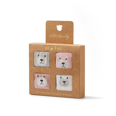 Wilson and Frenchy Girls Organic 4 pack Baby Socks