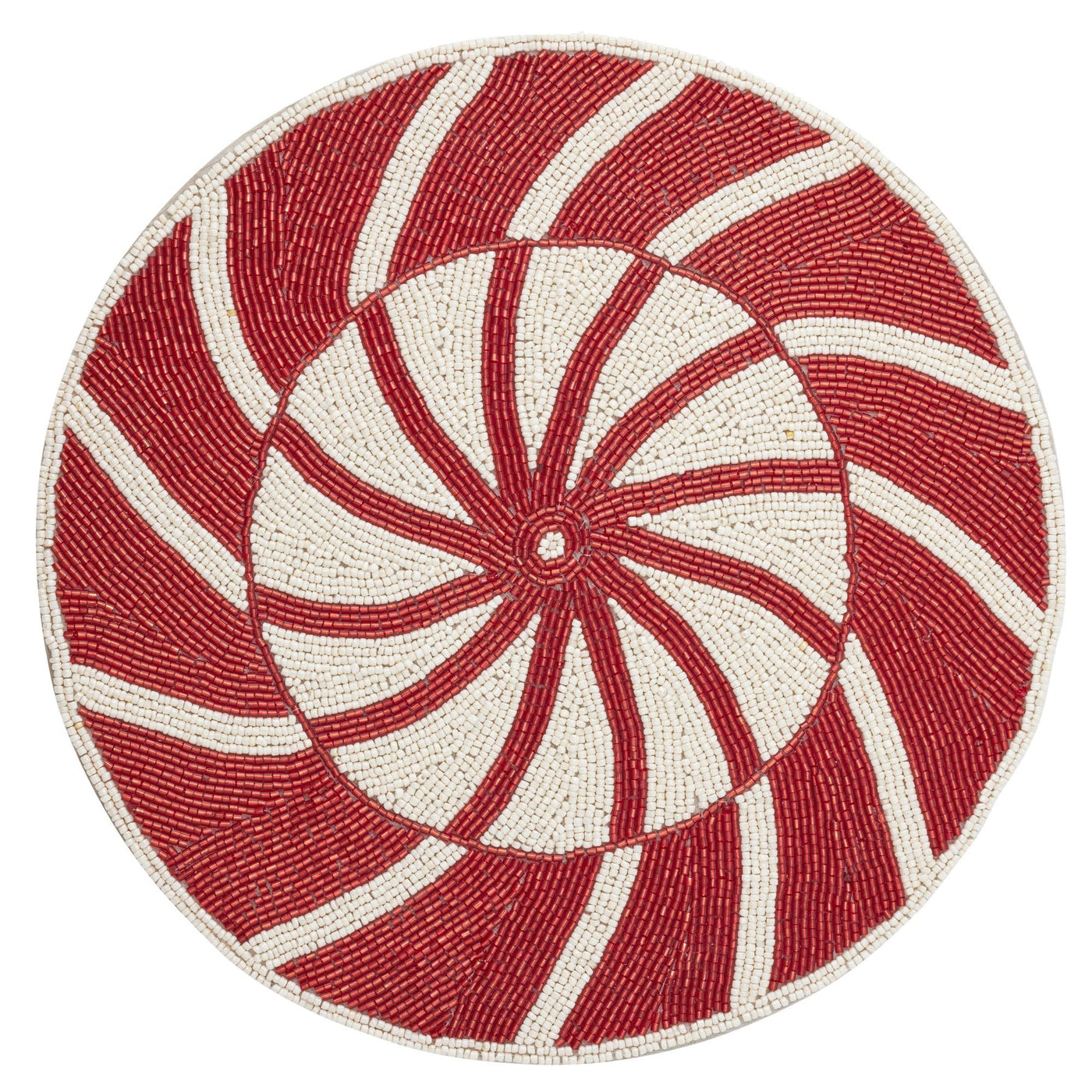 Glass & Acry Beaded Placemat White/Green