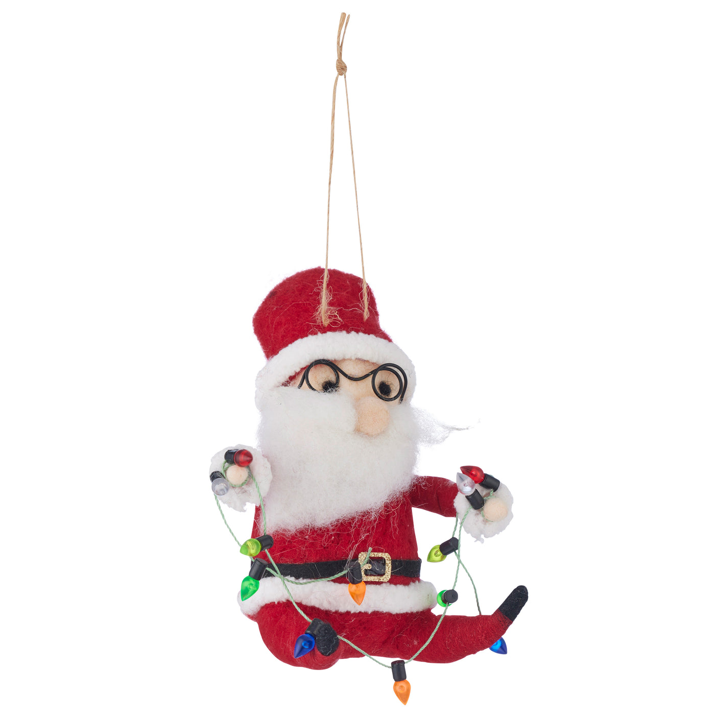 Santa w/ Xmas Lights Hanger Felt