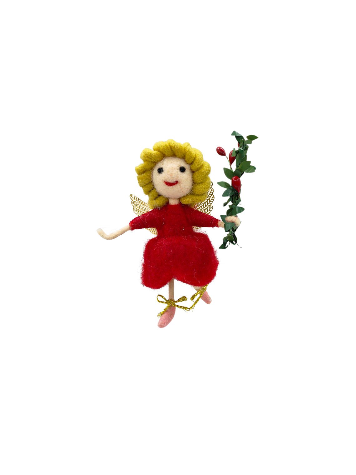 Angel Holding Holly Hanger Felt