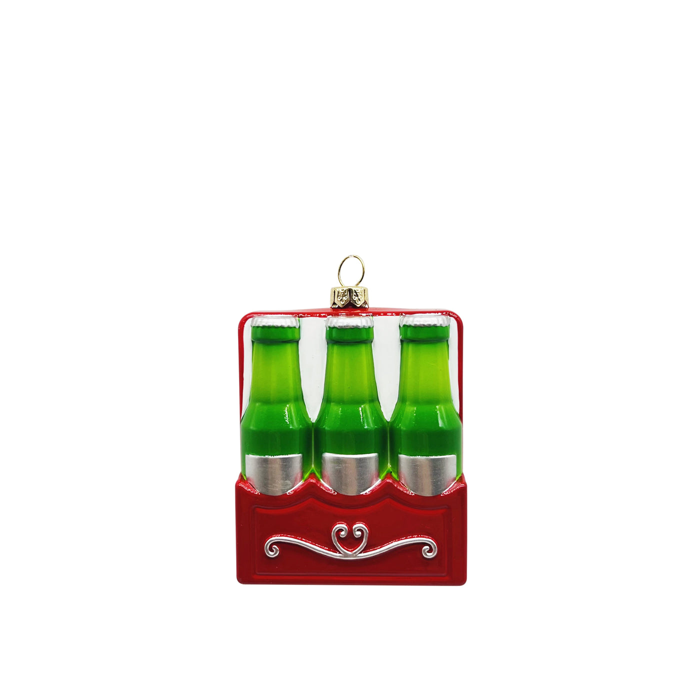 Beer 6-Pack Omament Plas  Red/Gm