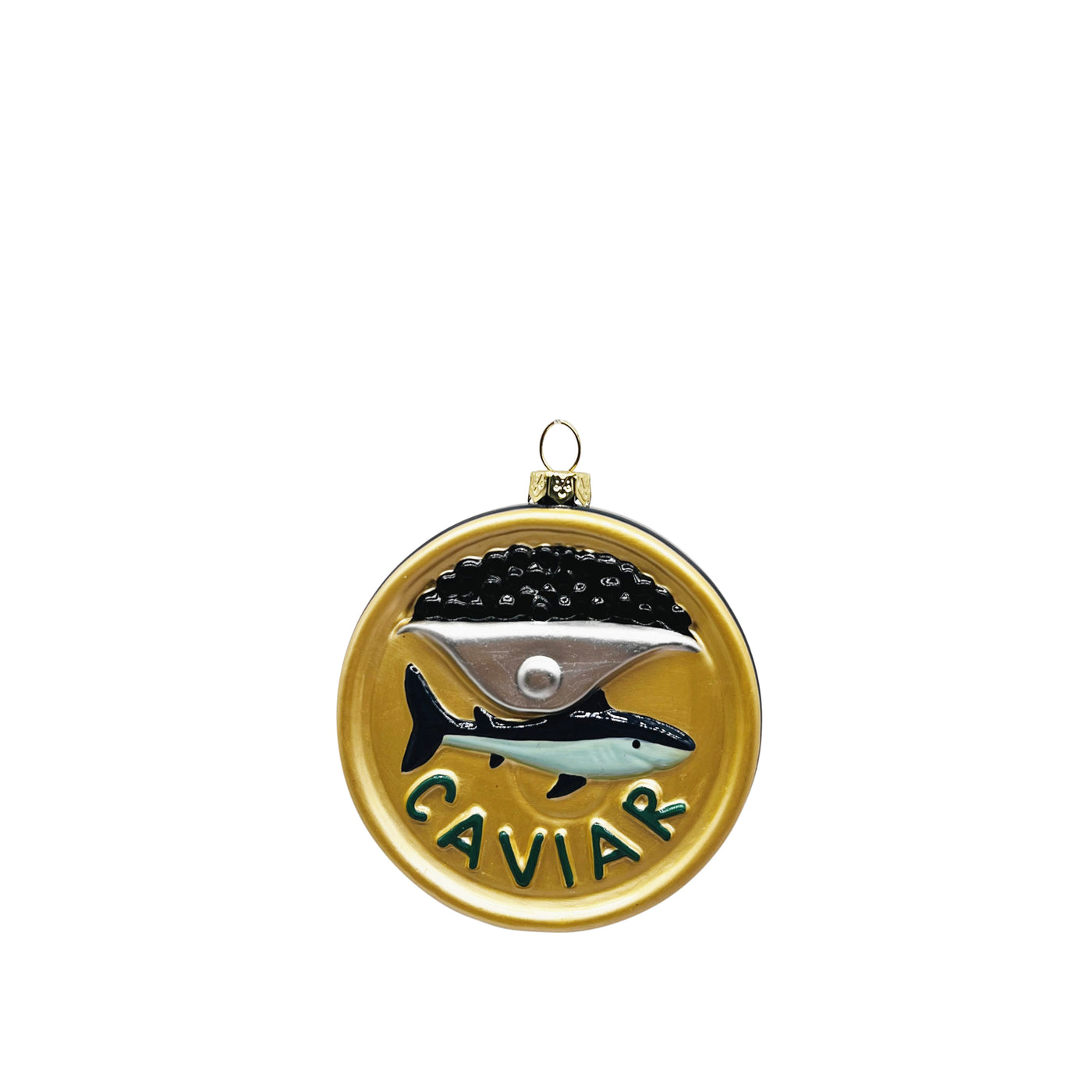 Caviar Can Ornament Plastic  Yellow