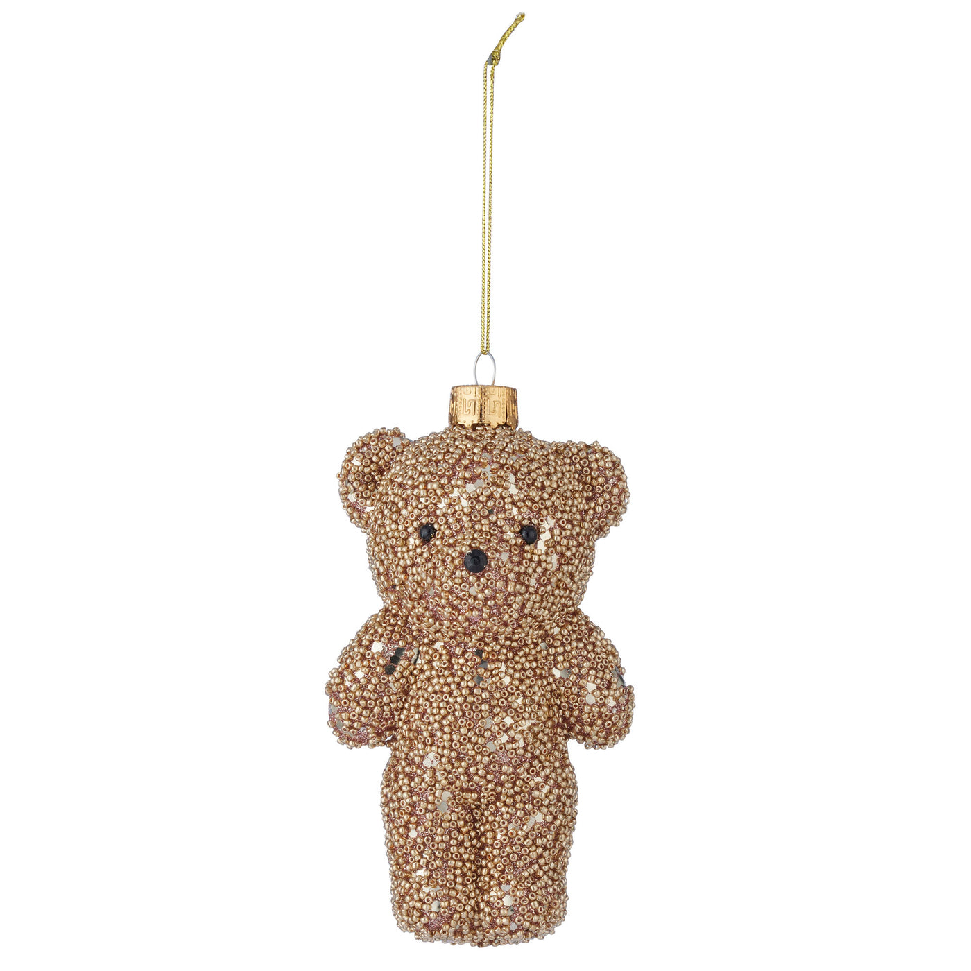 Teddy Bear Omament Glass 8x14cm Brown
