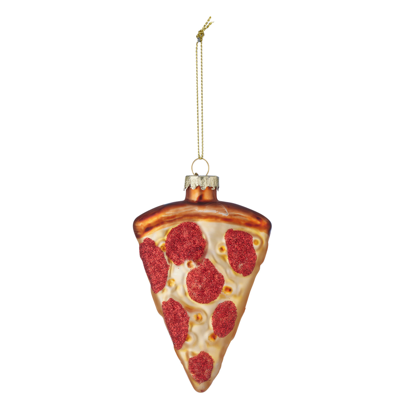 Peparoni Pizza Slice Omament Glass 10cm