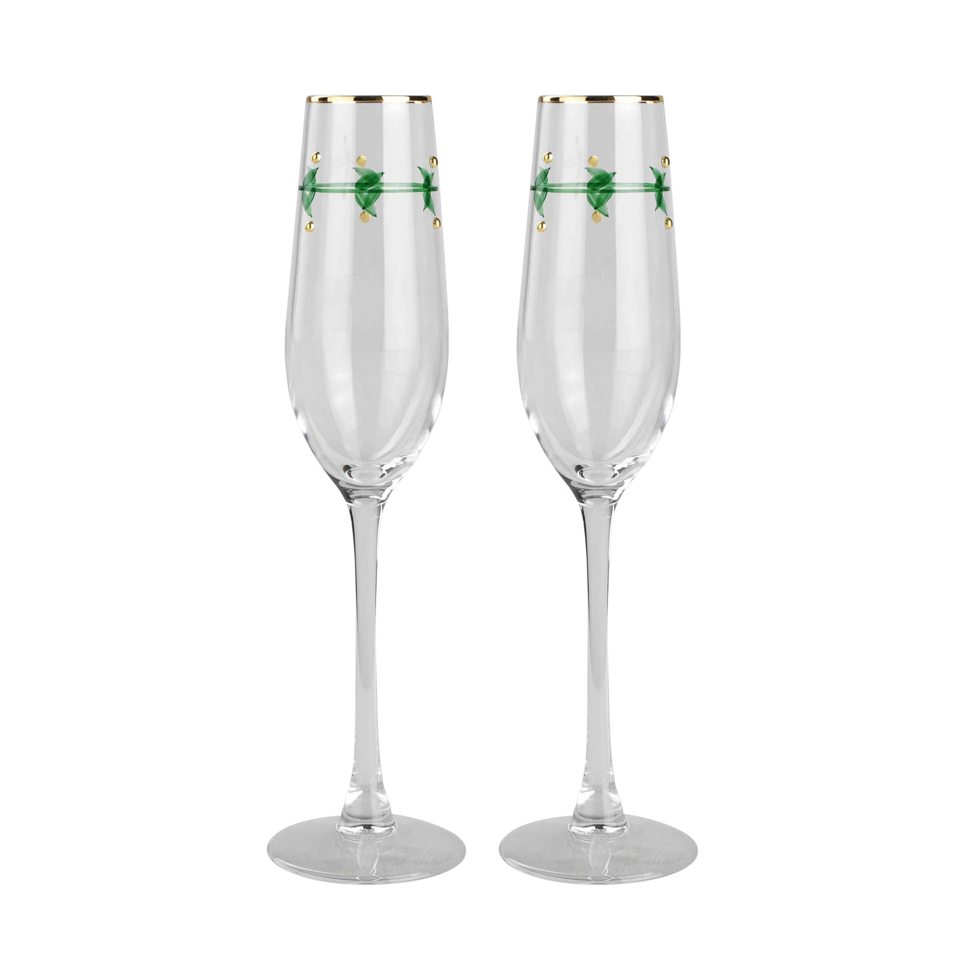 S/2 Flute Glass Holly