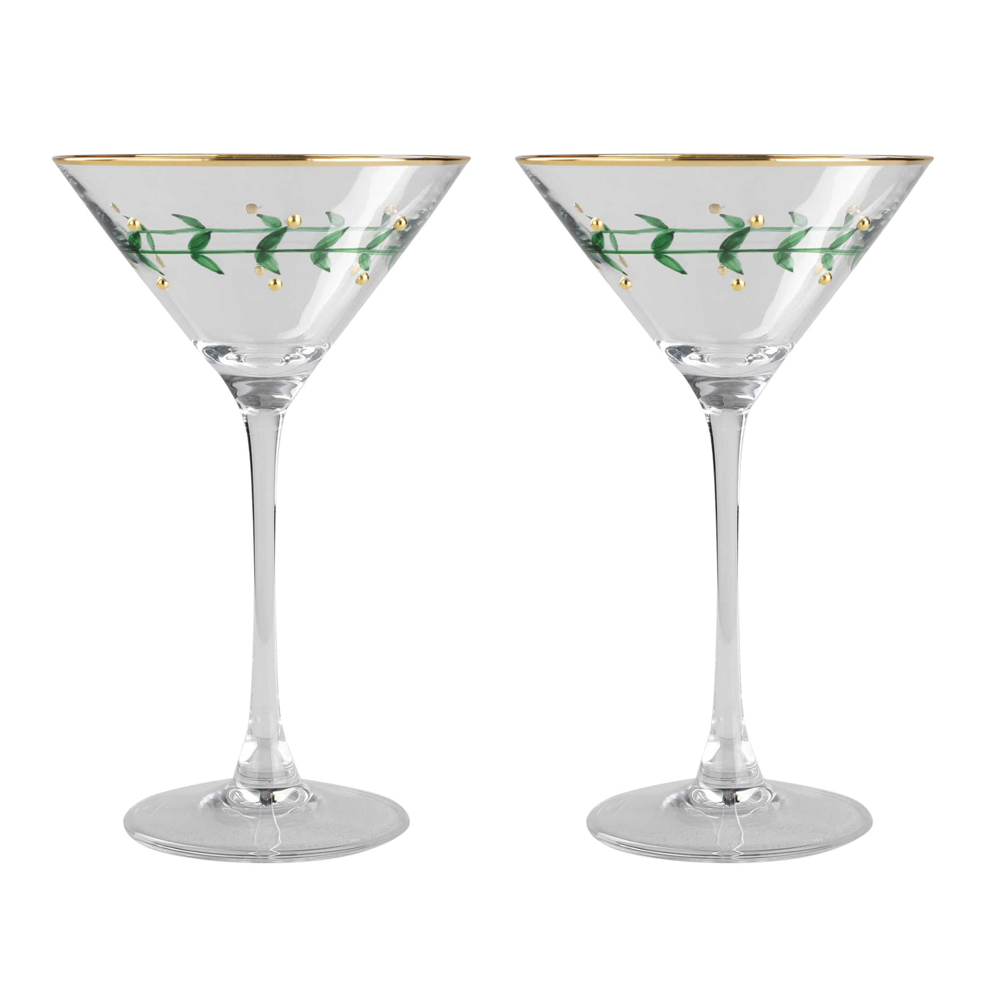 S/2 Martini Glass Holly
