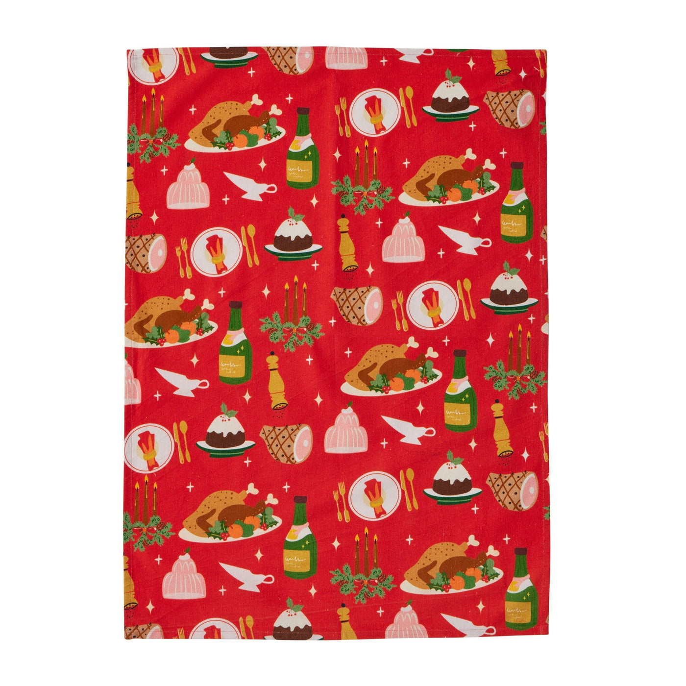 Christmas Lunch Cotton Tea Towel