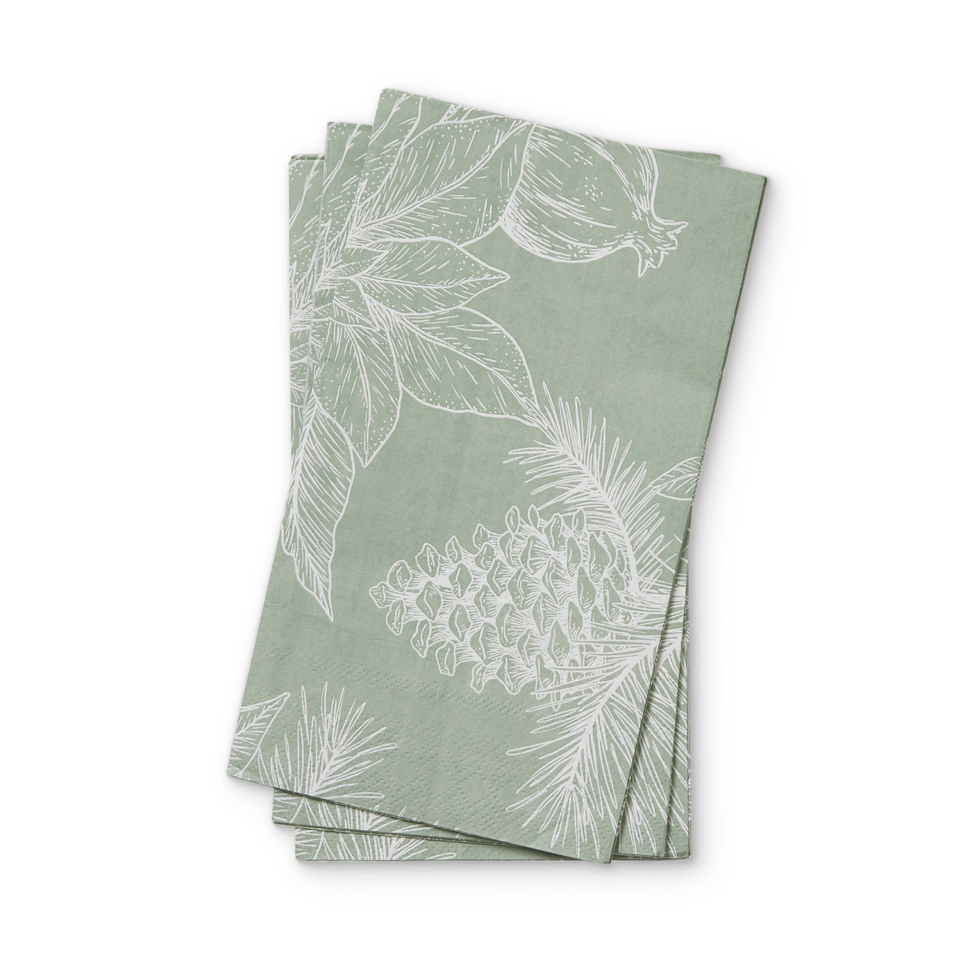 Poinsettia Green Paper Napkin Set