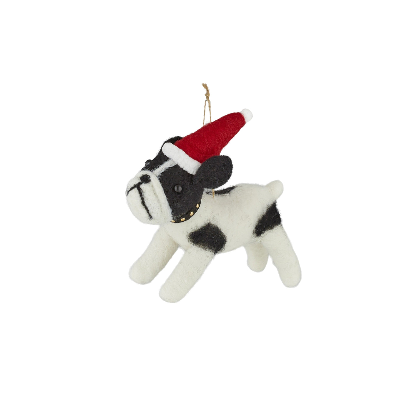 Dog W/Santa Hat Hanger Felt