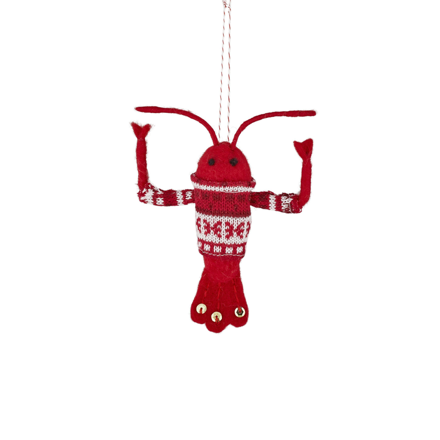 Xmas Crayfish Hanger Felt 11x13cm Red