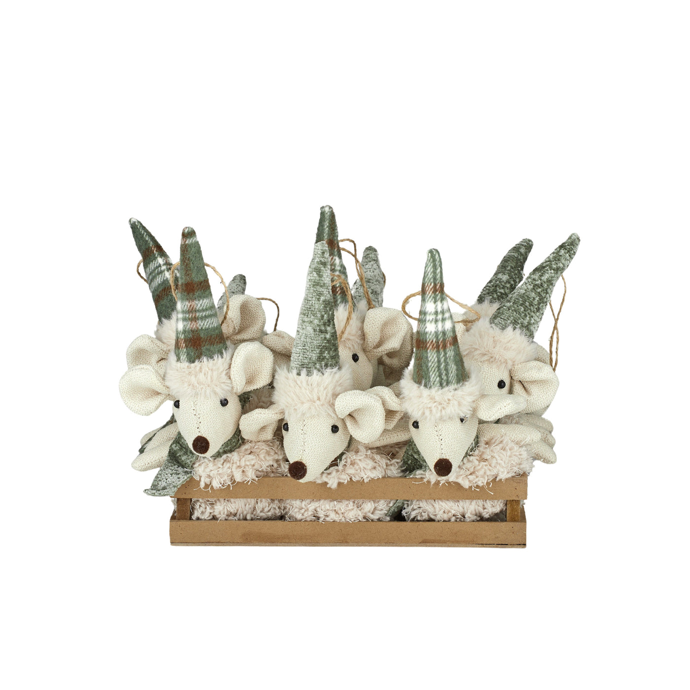 13cm Mouse Hanger Fabric 11cm Green